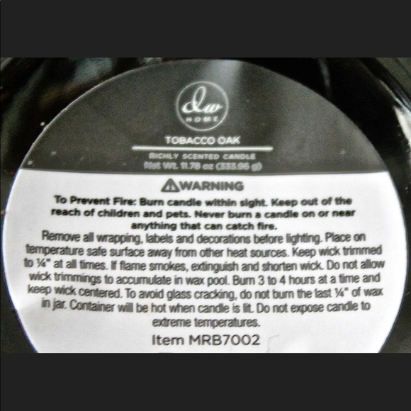 DW HOME CANDLE TOBACCO OAK RICHLY SCENTED - Picture 3 of 3